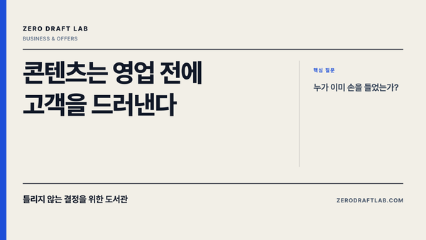 콘텐츠는 영업 전에 고객을 드러낸다