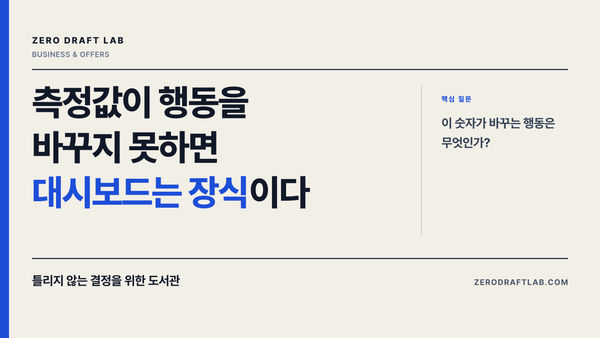 측정값이 행동을 바꾸지 못하면 대시보드는 장식이다