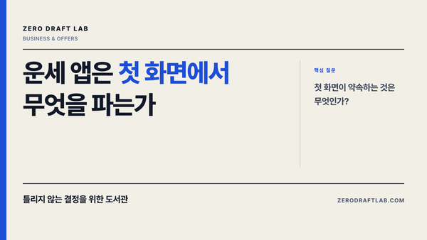 운세 앱은 첫 화면에서 무엇을 파는가