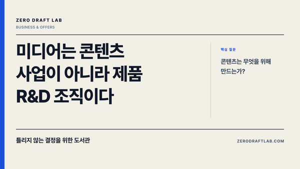 미디어는 콘텐츠 사업이 아니라 제품 R&D 조직이다
