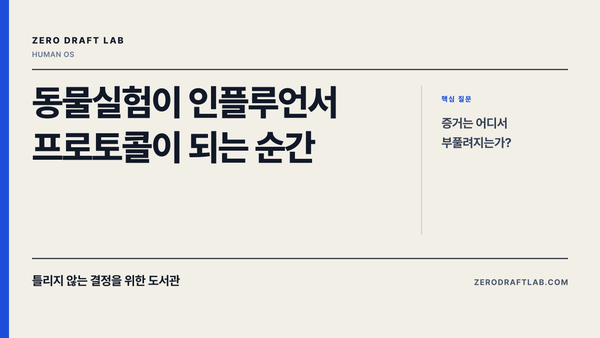 동물실험이 인플루언서 프로토콜이 되는 순간