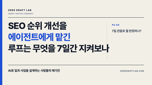 SEO 순위 개선을 에이전트에게 맡긴 루프는 무엇을 7일간 지켜보나