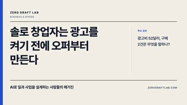 솔로 창업자는 광고를 켜기 전에 오퍼부터 만든다