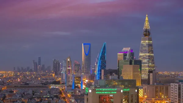 Riyadh skyline in Saudi Arabia.
