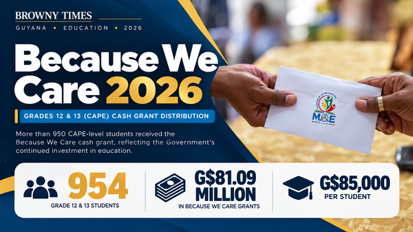 954 CAPE-level students receive G$81.09 million in education grants