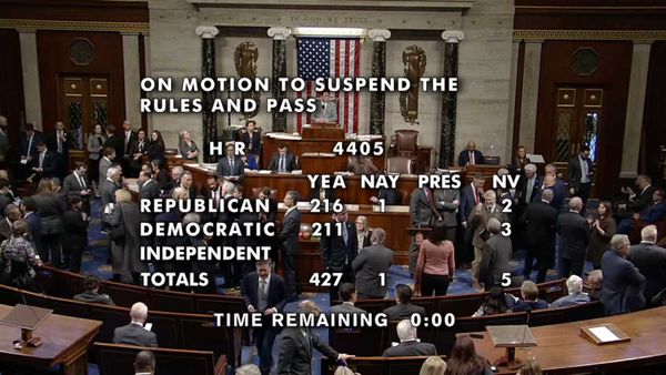 The House floor voting on the release of the Epstein Files