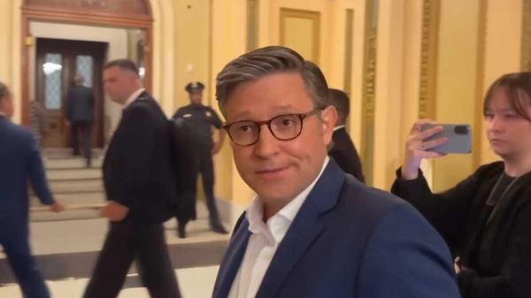 Mike Johnson at Capitol Hill speaking on the upcoming Epstein vote