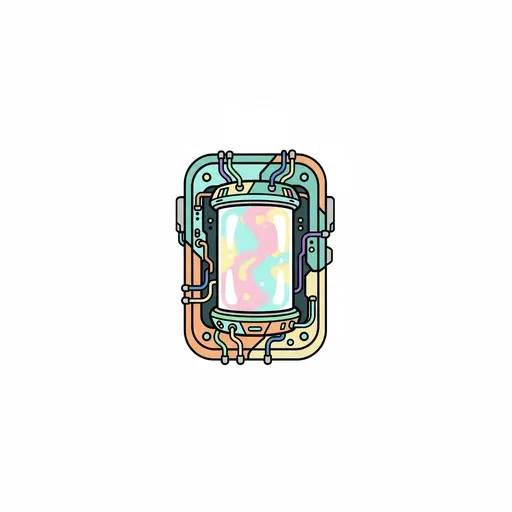 A teal and rose handheld power cell device