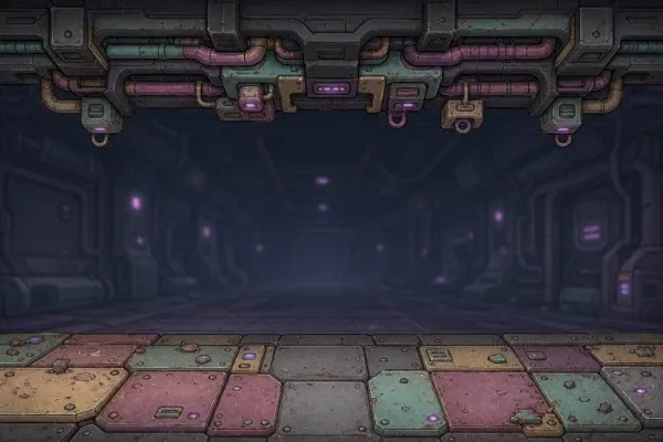 A dim mauve cargo hold interior