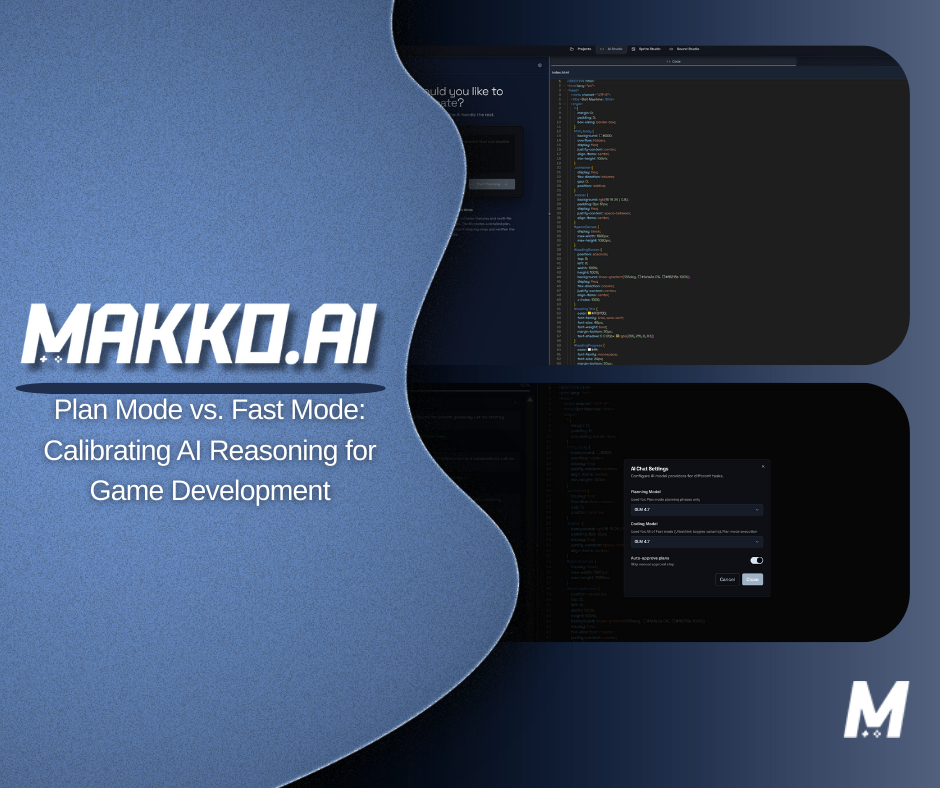 Plan Mode vs. Fast Mode: Calibrating AI Reasoning for Game Development