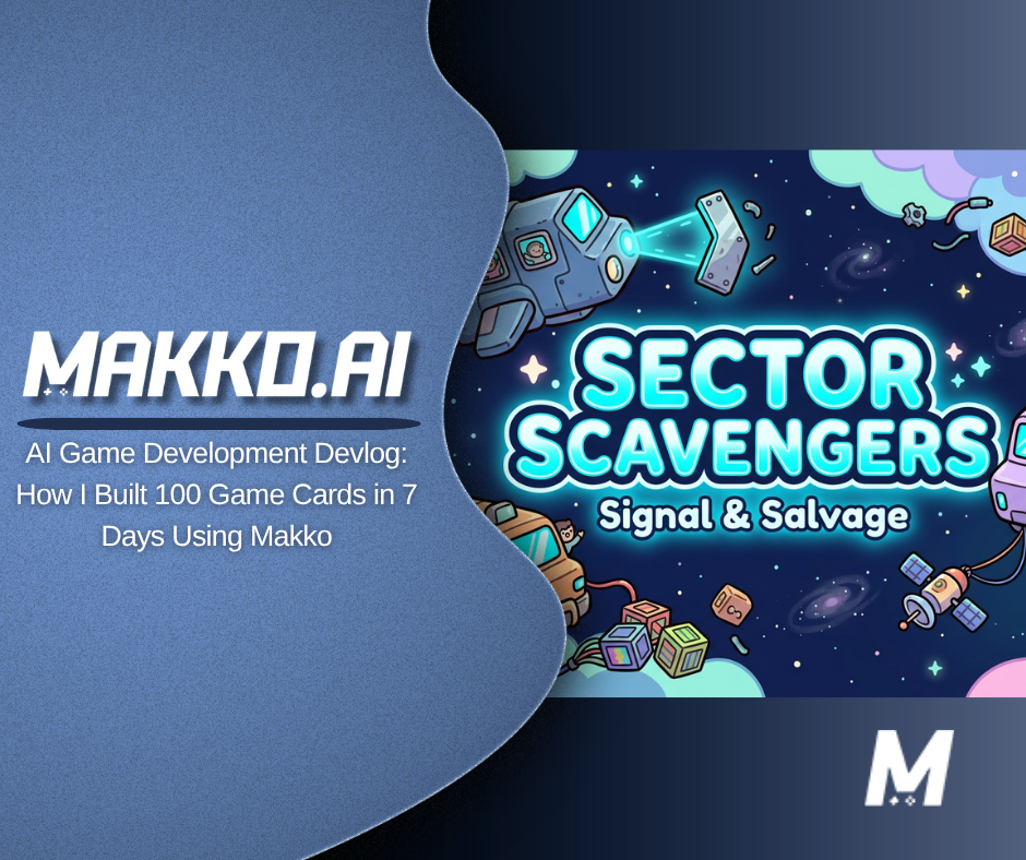 AI Game Development Devlog: How I Built 100 Game Cards in 7 Days Using Makko