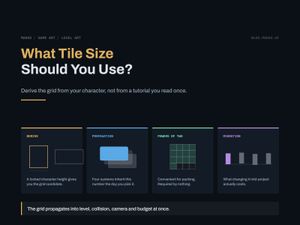 Title card for What Tile Size Should You Use?. Four panels: derive, propagation, powers of two, migration.