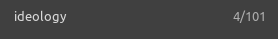 screenshot of a counter for the word “ideology” which appears 101 times.