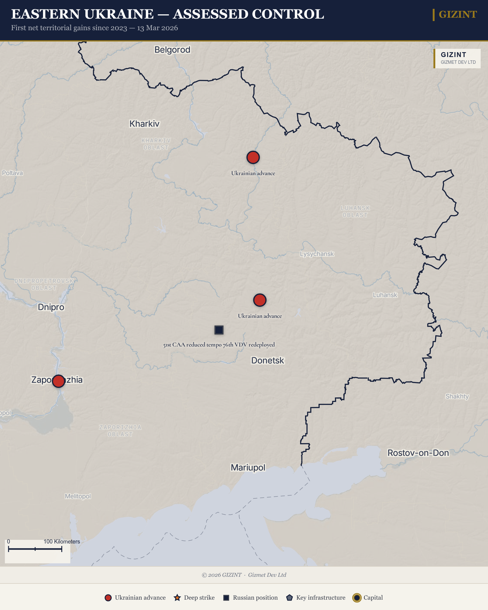 PI-2: OFAC Waiver Funds Russia While Force Redeployments Hand Ukraine Its First Gains Since 2023 map