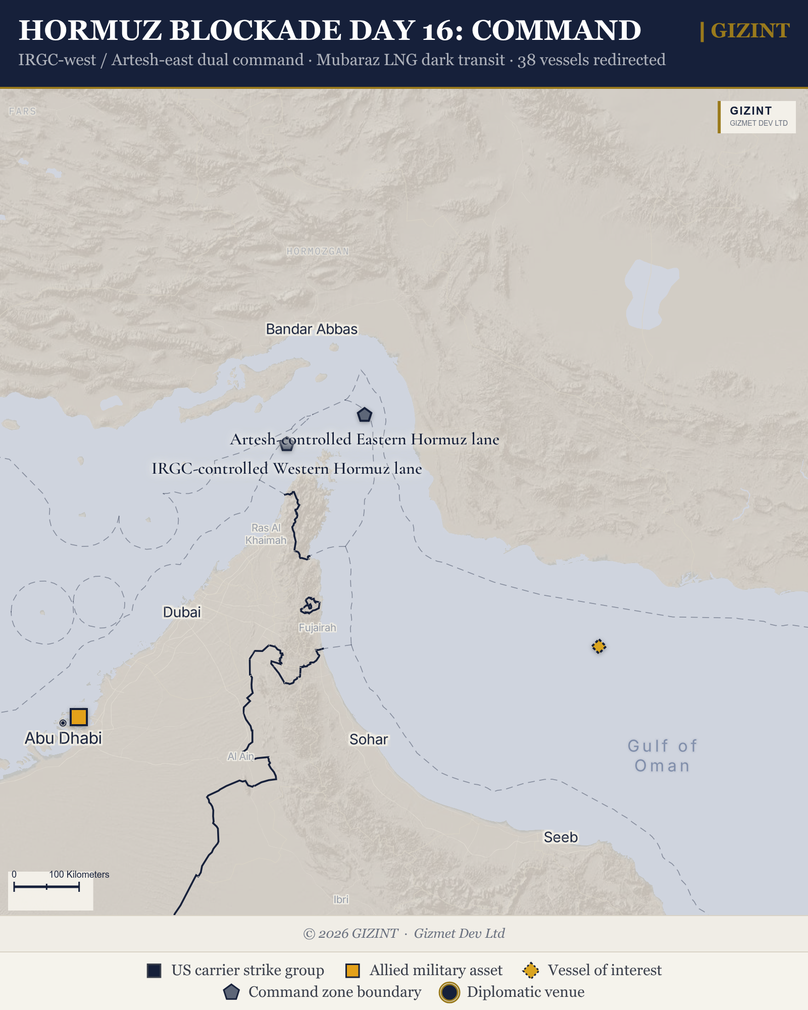 Strait of Hormuz — Blockade Day 16, 28 April 2026