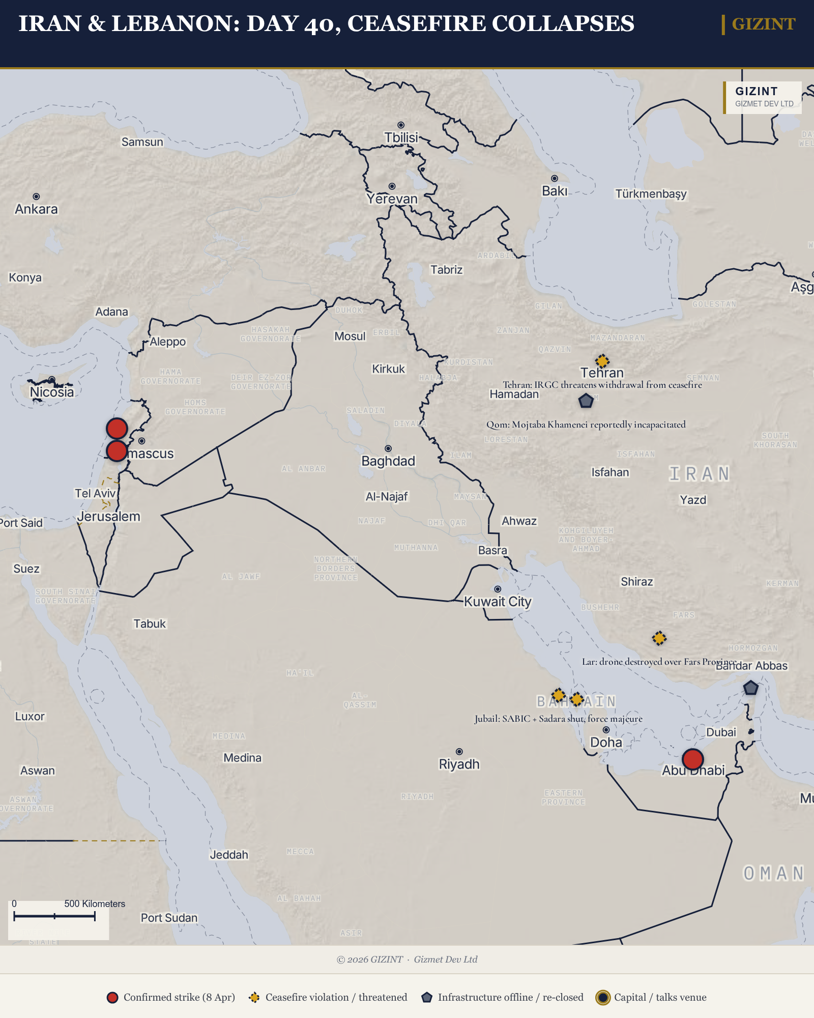 Iran & Lebanon Theatre: Day 40