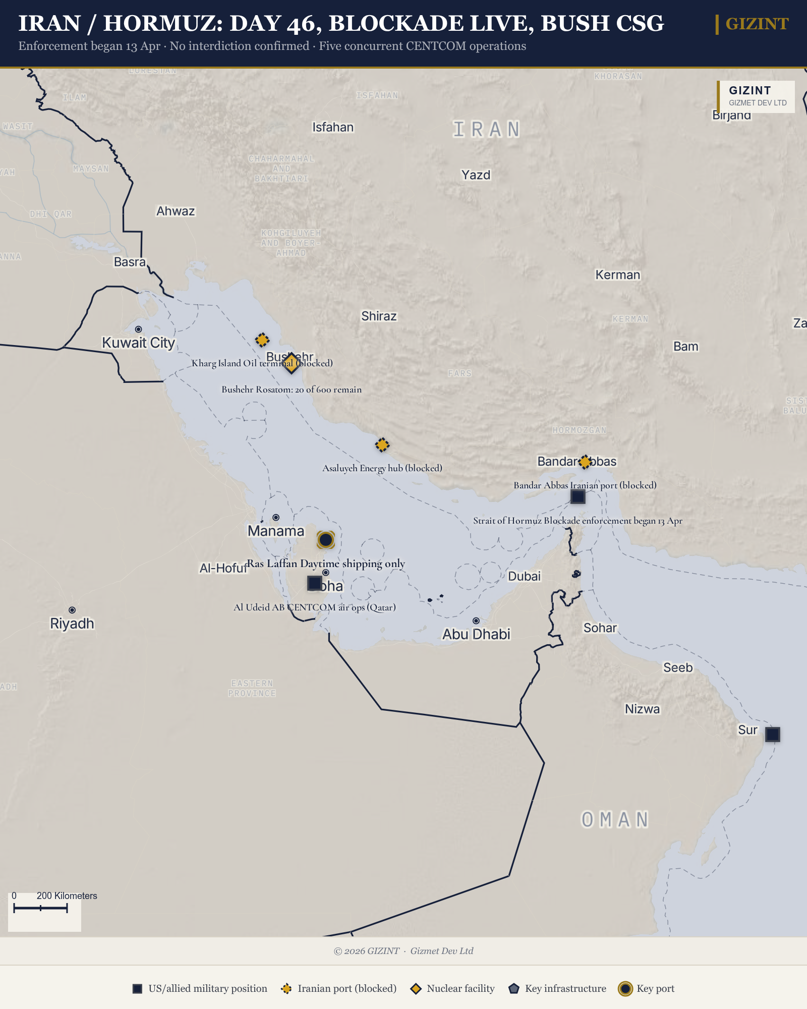 Iran / Hormuz: Day 46, Blockade Live