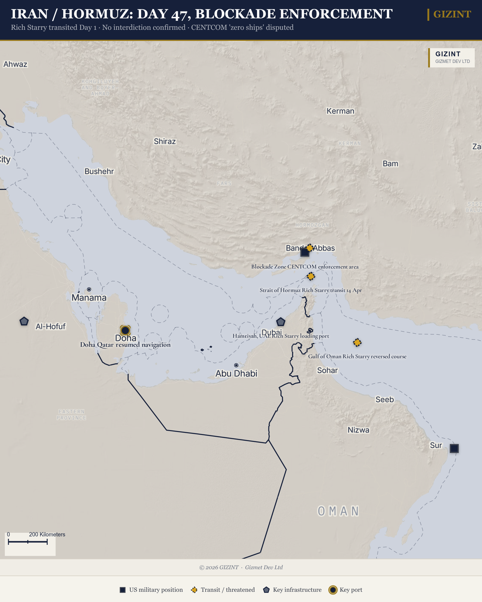 Iran / Hormuz: Day 47, Blockade Enforcement