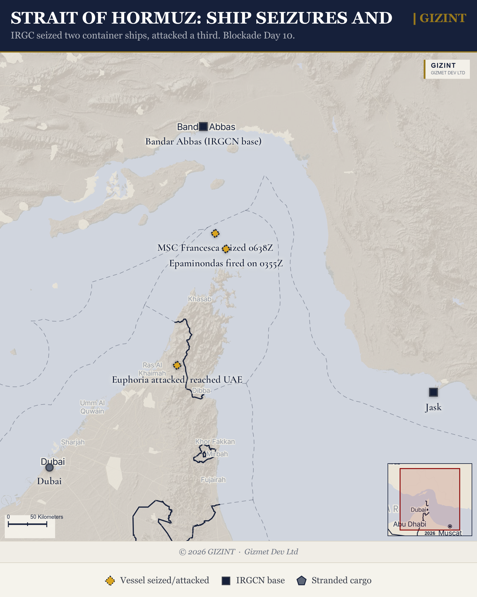 Iran Campaign Day 54: IRGC seizes ships, mines Strait, blockade Day 10, 22 April 2026