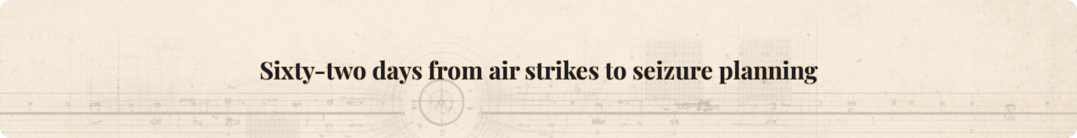 Sixty-two days from air strikes to seizure planning