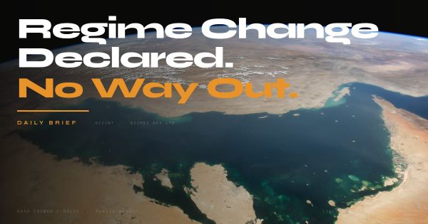 GIZINT Issue 006 — Regime Change Declared. No Way Out. NASA ISS image of Persian Gulf.