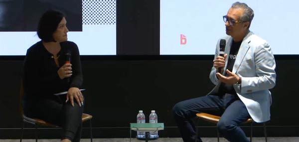 Alex Ontiveros, founder and CEO of Silicon Valley Latino, speaking during a fireside chat hosted by BILL's Latino employee resource group