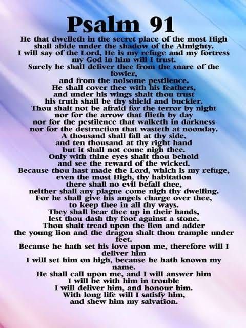 Psalm 91 protection prayer.