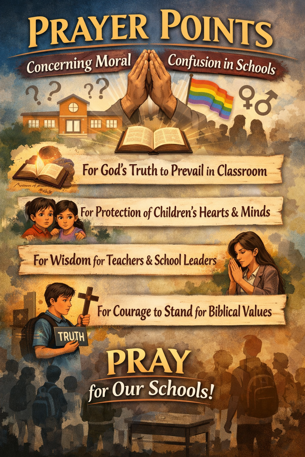 🙏 Prayer Points Concerning Moral Confusion in Schools.