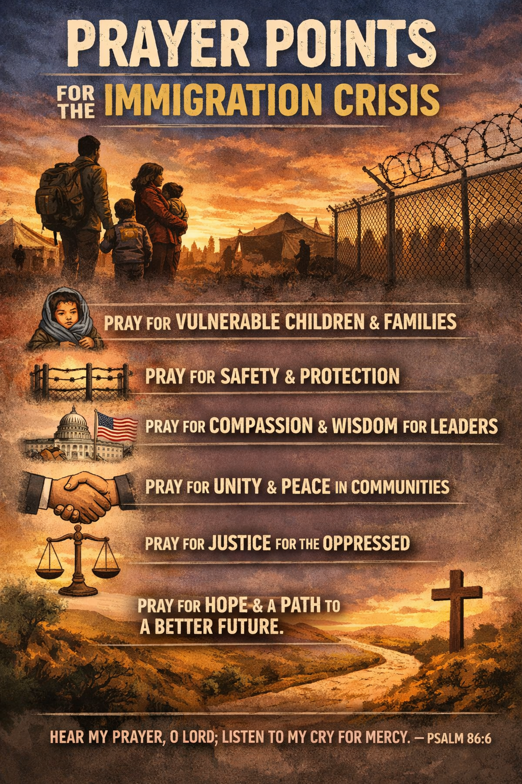 Prayer points for immigration crisis.