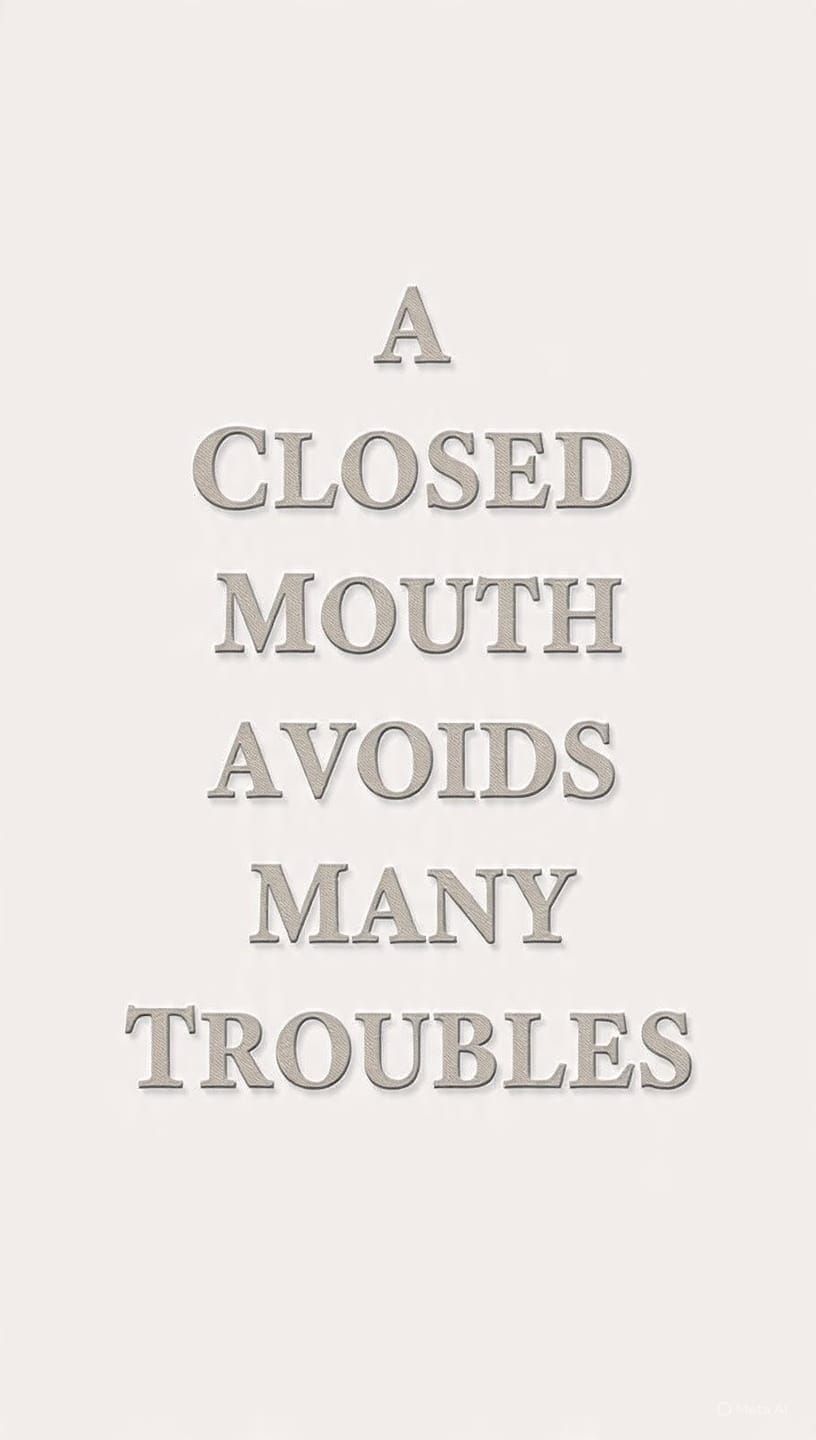 A Closed Mouth Avoids Many Troubles