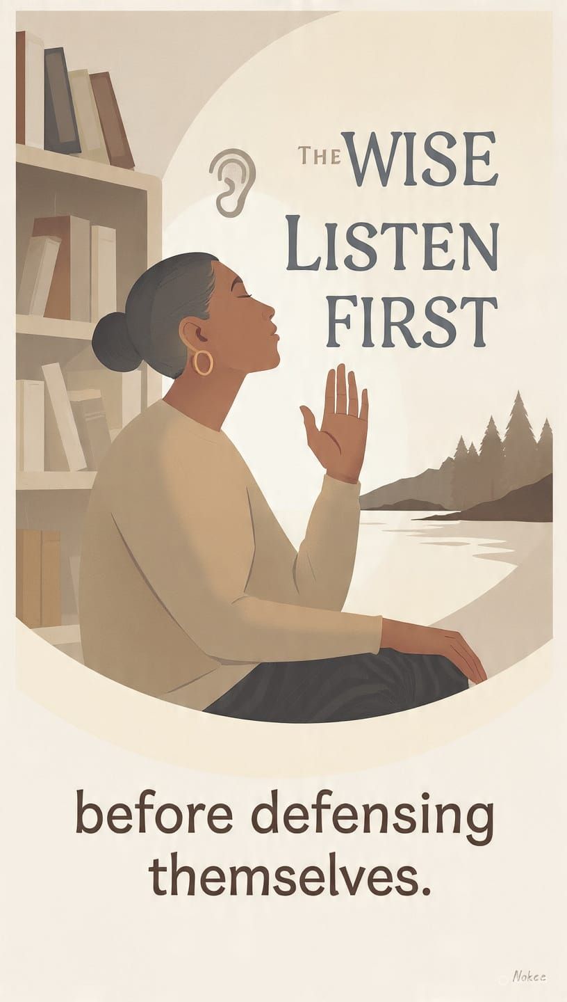 The wise listen first before defending themselves.