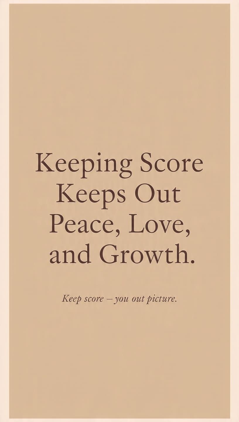 Keeping Score Keeps Out Peace, Love, and Growth