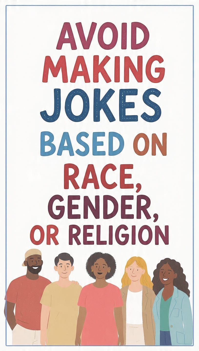 Avoid Making Jokes Based on Race, Gender, or Religion