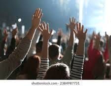 Worshipping God.