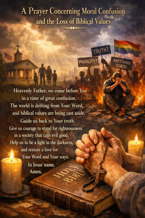 A Prayer Concerning Moral Confusion and the Loss of Biblical Values 🙏