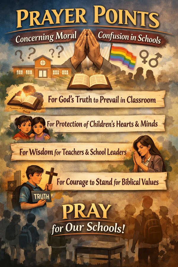 🙏 Prayer Points Concerning Moral Confusion in Schools.