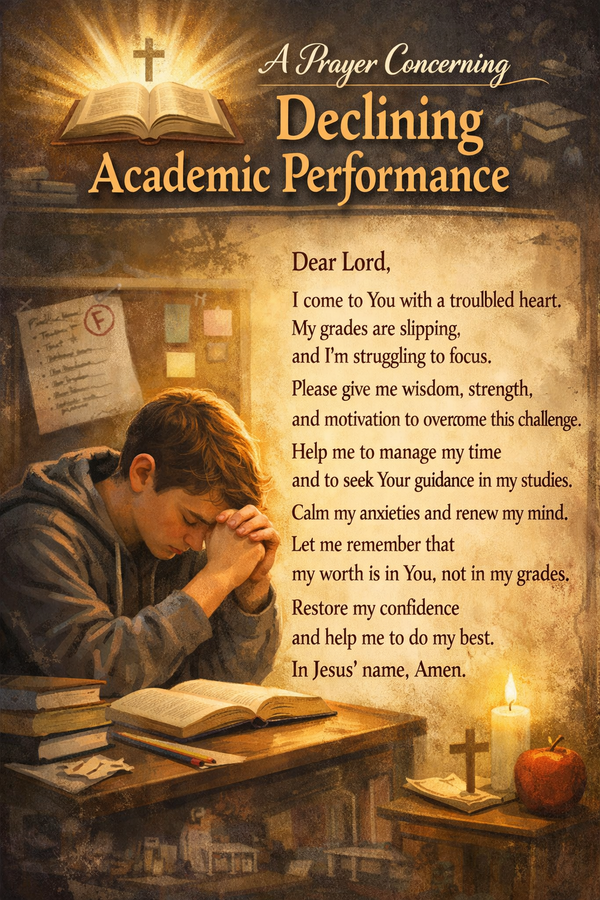 🙏 A Prayer Concerning Declining Academic Performance