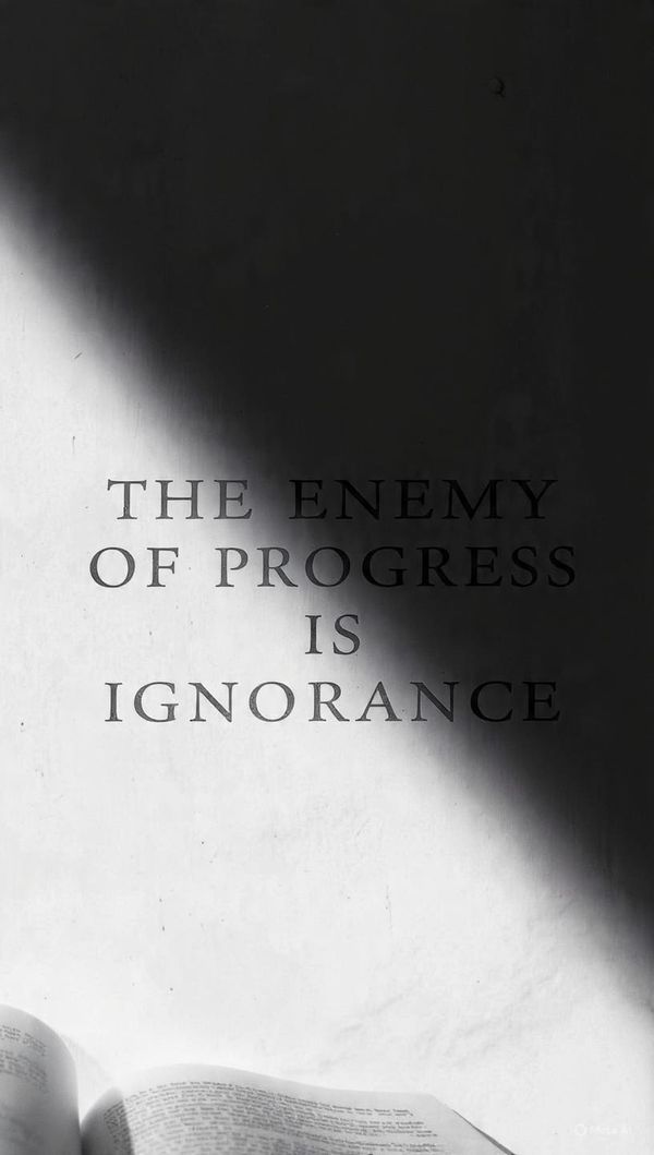 The Enemy of Progress Is Ignorance