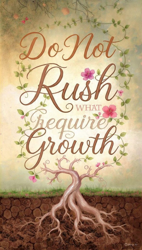 Do Not Rush What Requires Growth