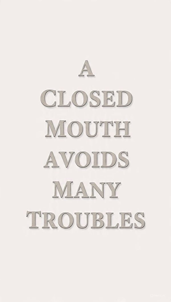 A Closed Mouth Avoids Many Troubles
