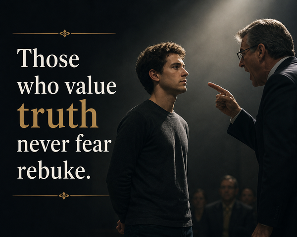 Those who value truth never fear rebuke.