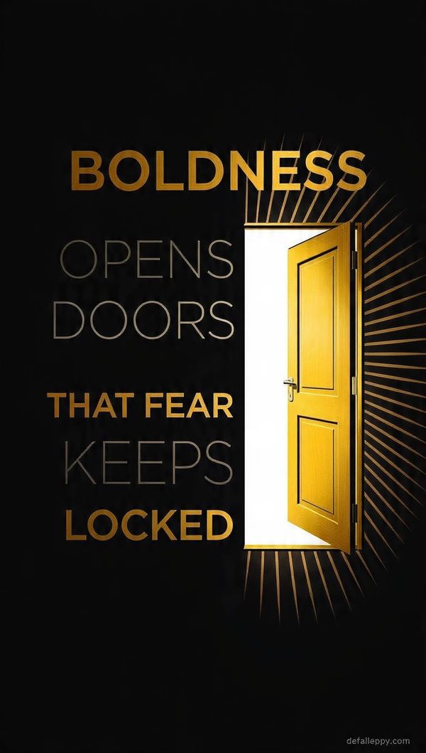 Boldness Opens Doors That Fear Keeps Locked.”