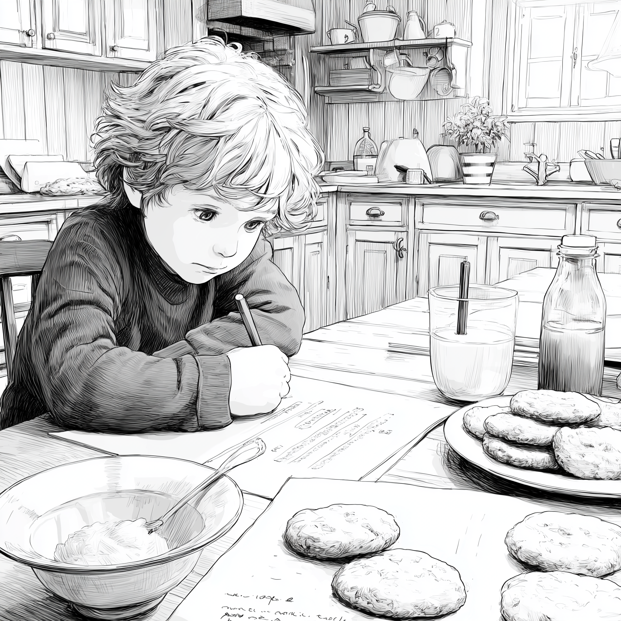 부엌에서의 숙제 시간 | Homework Time in the Kitchen