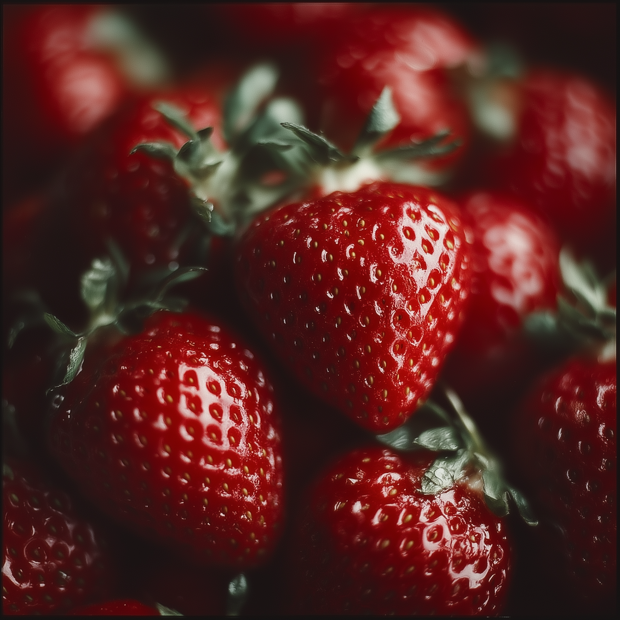 싱싱한 딸기의 매크로 클로즈업