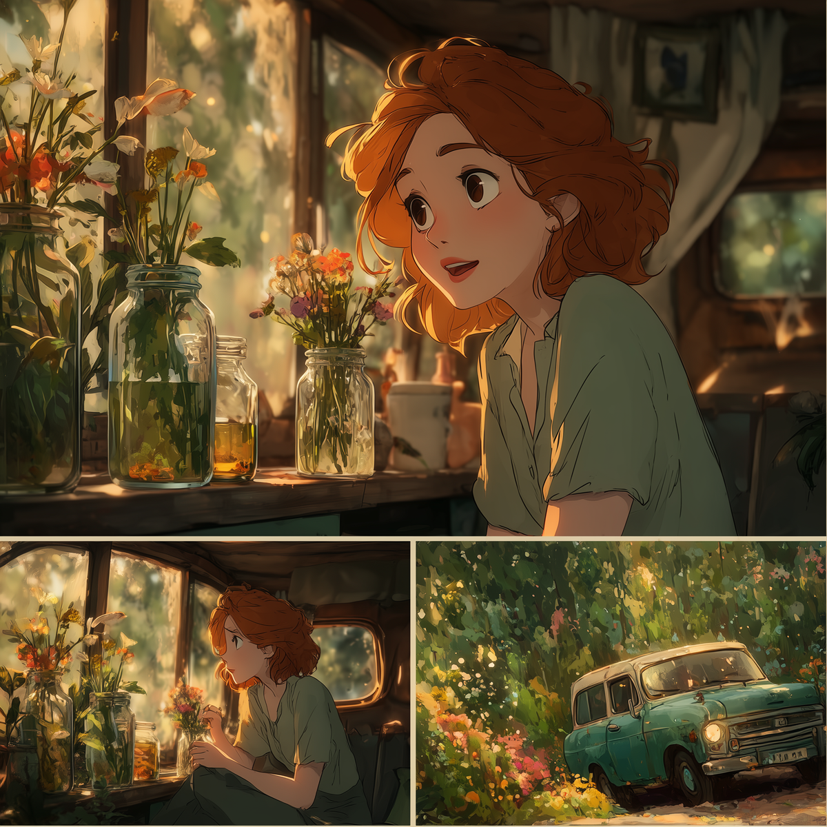 햇살 가득한 정원 속 소녀 | Girl in the Sunlit Garden