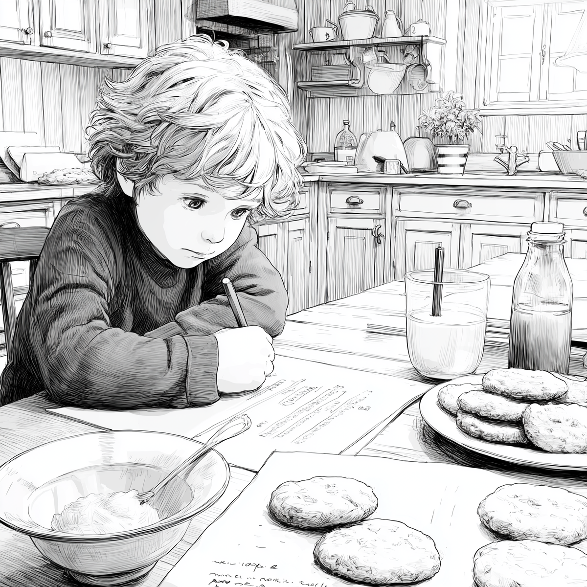 부엌에서의 숙제 시간 | Homework Time in the Kitchen