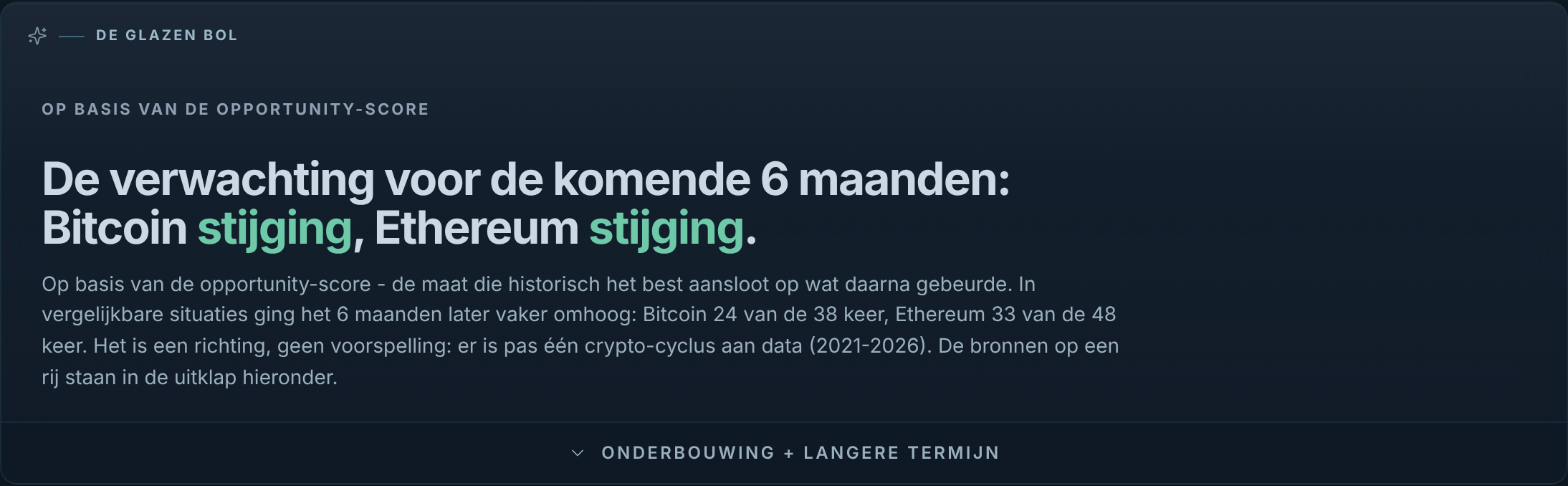 De Glazen Bol: de crypto-vooruitblik (bron: DLT-dashboard).
