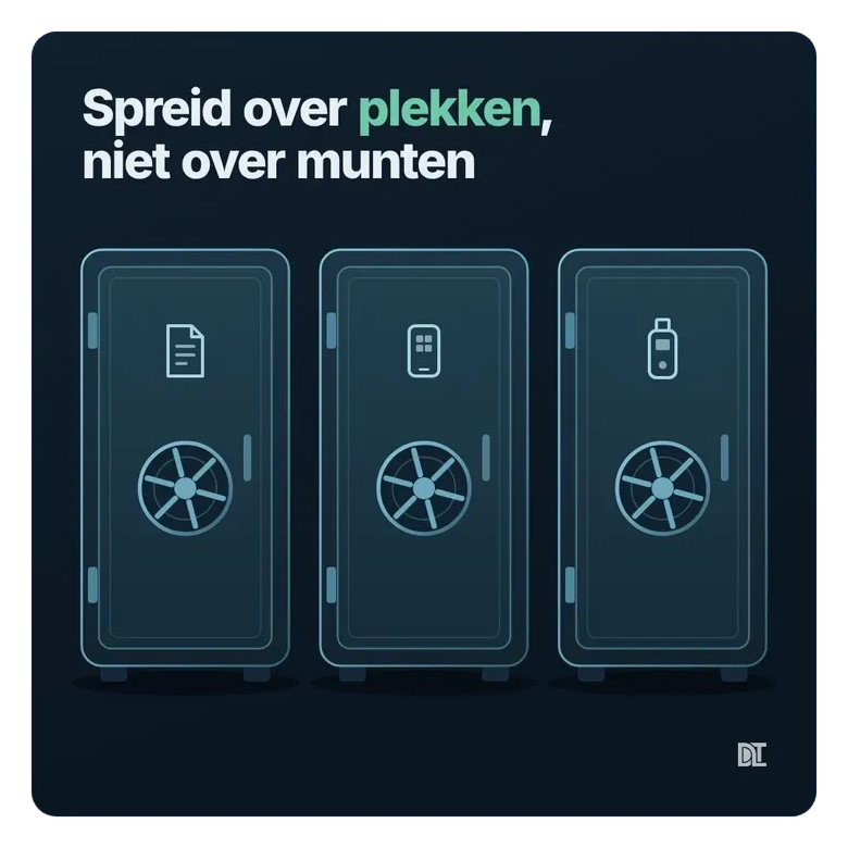 Drie kluizen waarvan er één openbreekt
