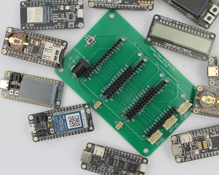 Feather Tripler PCB for rapid prototyping of outdoor sensor projects