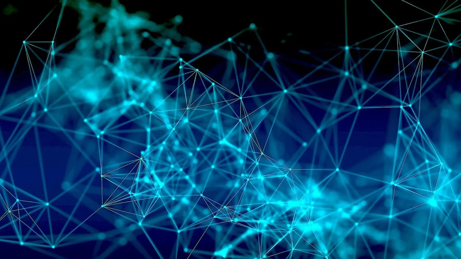 Blue nebulous network on black background